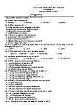 Đề kiểm tra 45 phút môn Sinh học Lớp 10 - Đề số 1 - Năm học 2018-2019